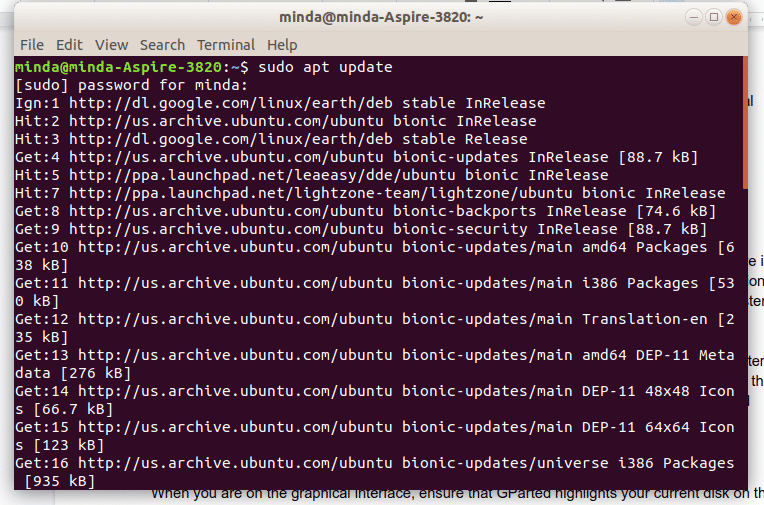Ubuntu update software sources
