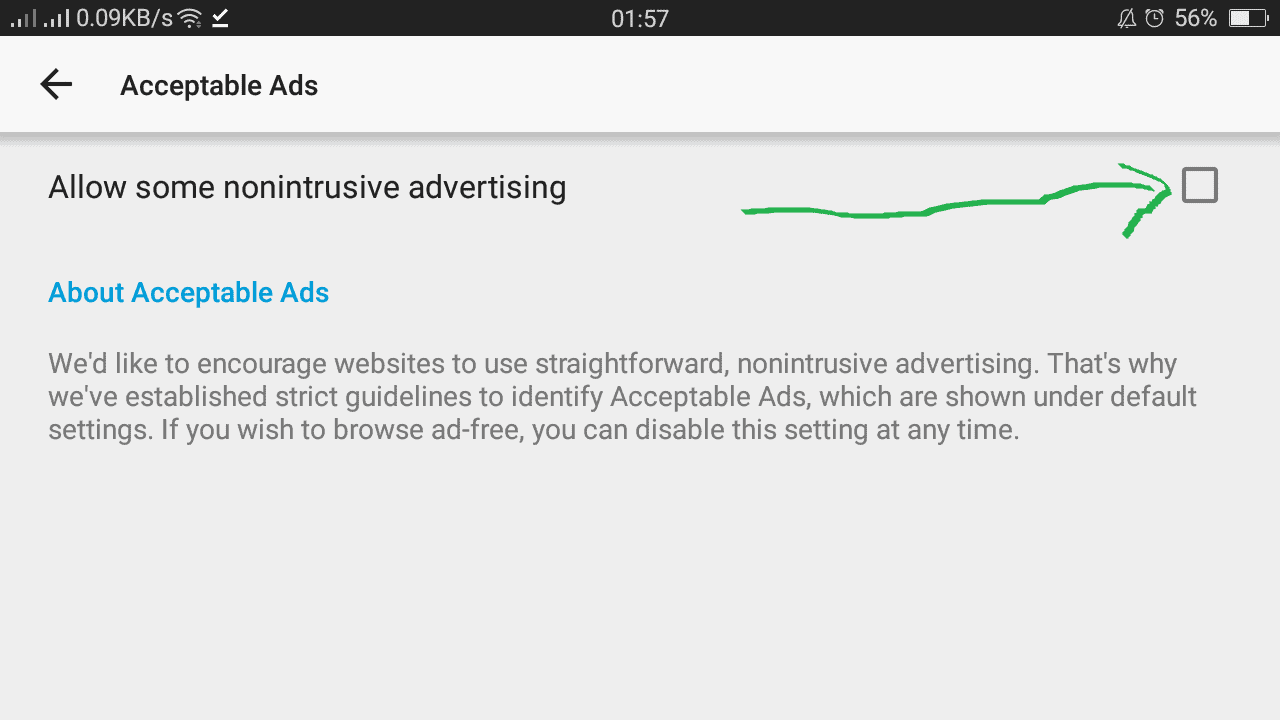 Block non-intrusive ads