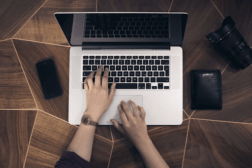 Women working on a laptop