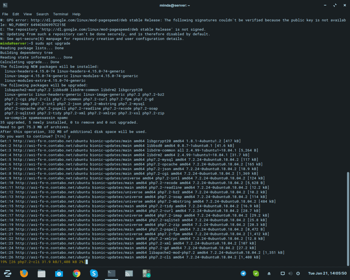 update ubuntu server