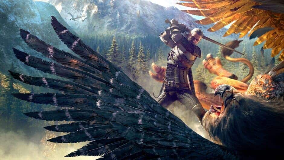 The Witcher 3 Game of The Year Edition – Geralt slaying a Griffin