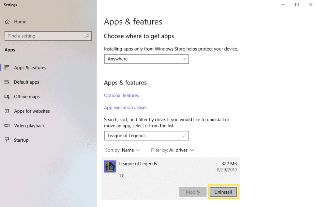 Uninstall League Of Legends