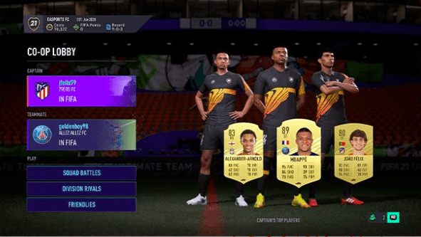 FIFA 21 - Ultimate Team Co-op Lobby