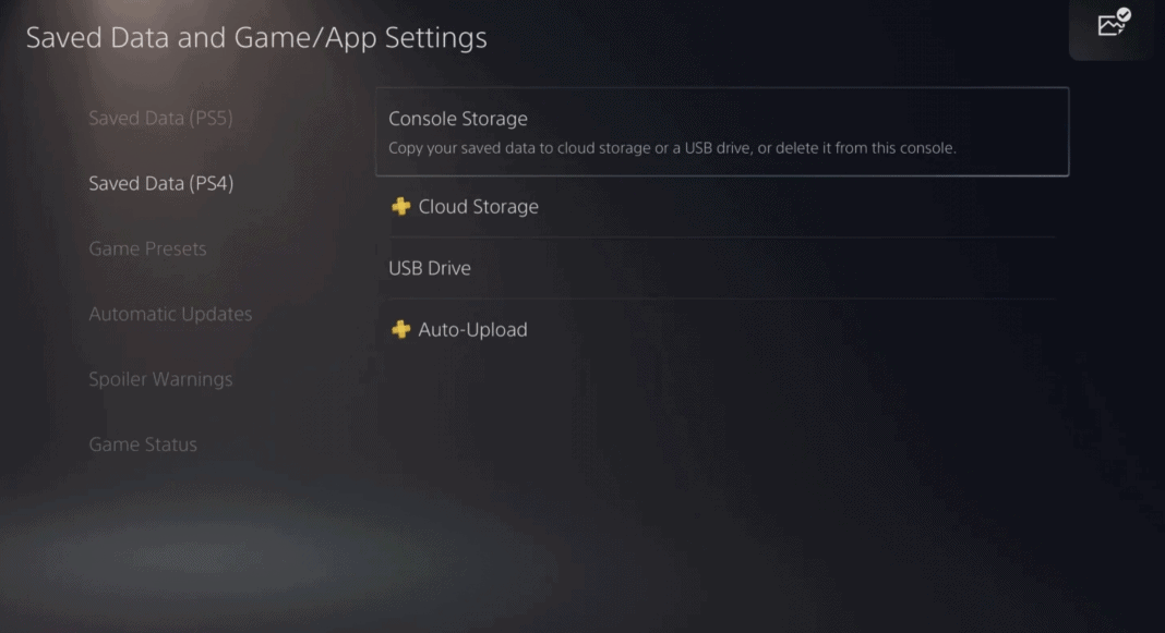 PS5 Game Saves can only be backed up via PS+ USB option not available