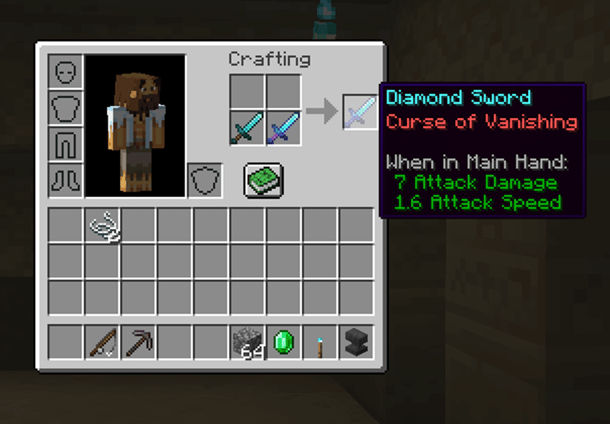 How to use the Curse of Vanishing in Minecraft