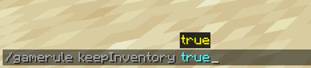 set the keep inventory gamerule to True