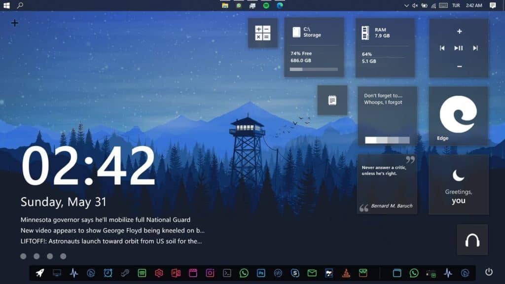 customizeorg rainmeter skin huge clock