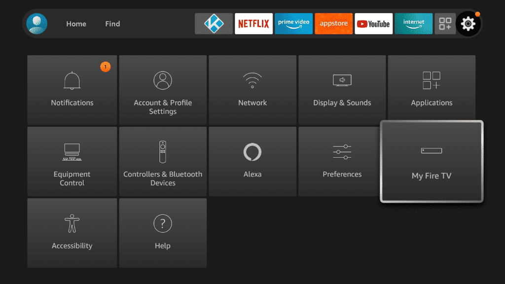 Firestick My Fire TV selected