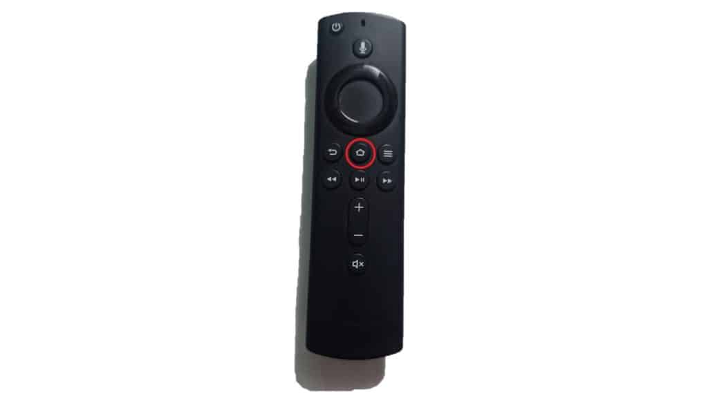 Firestick Remote Home Button Highlighted.