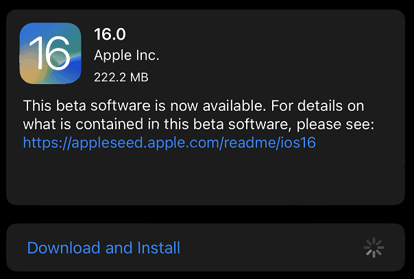 iOS 16 Public Beta 6
