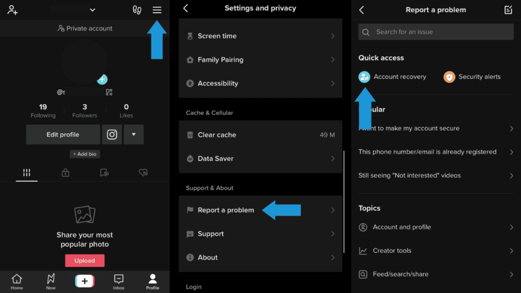 TIkTok settings