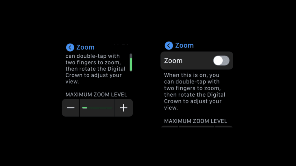 Disabling Zoom on Apple Watch