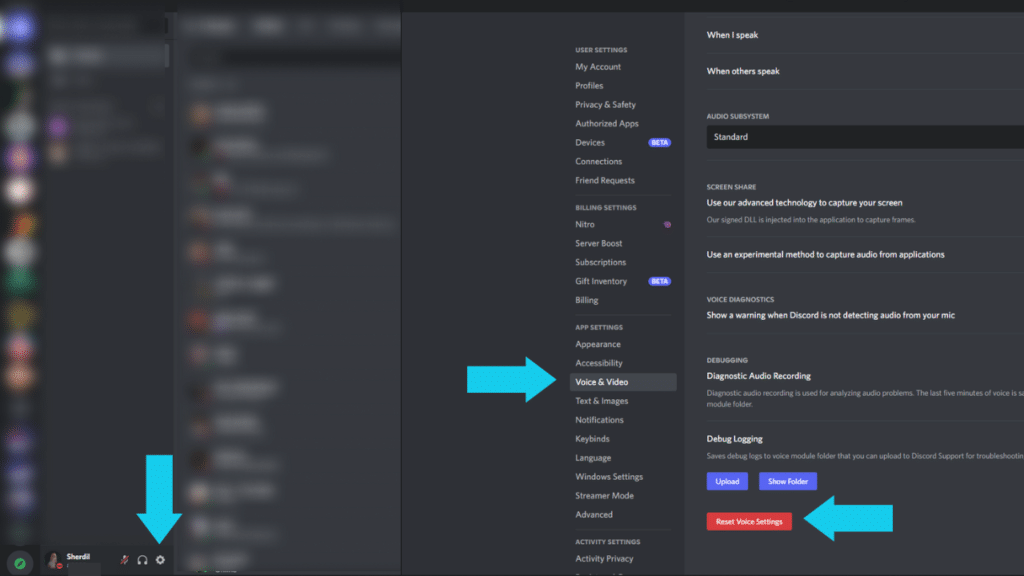 Resetting Discord settings to stop stream from lagging
