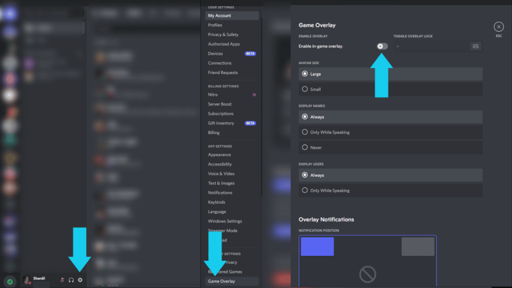 turning off Discord overlay