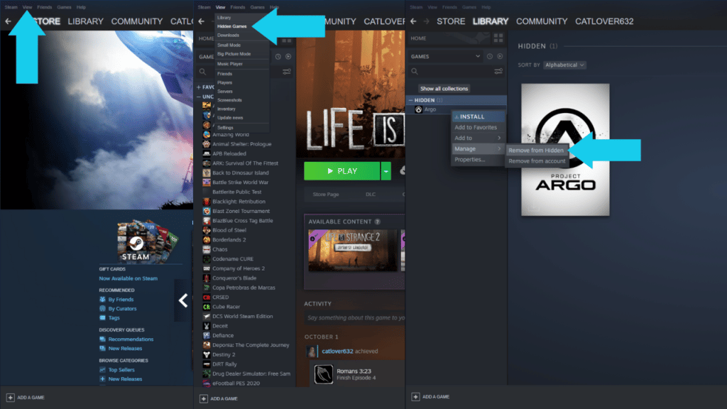 How to Unhide Games on Steam