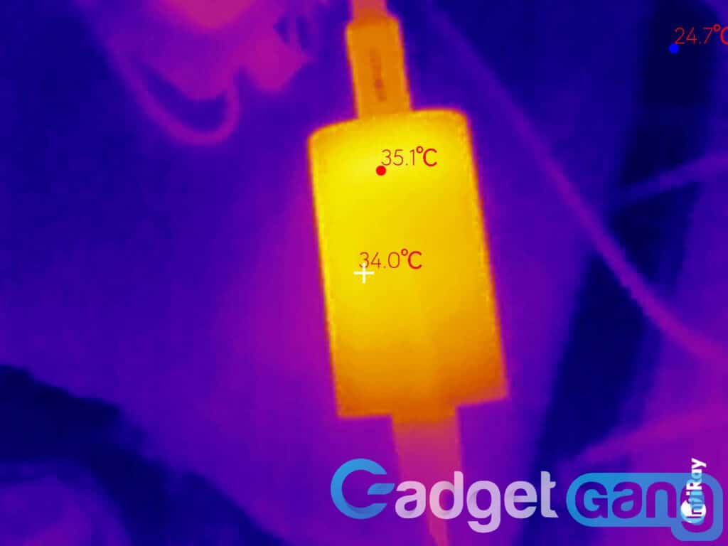 Image shows the heat map during charging