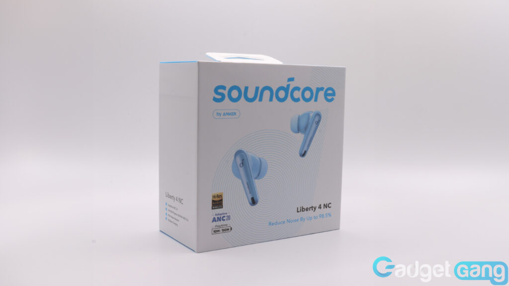 Image has the Anker Soundcore Liberty 4 NC Review Box
